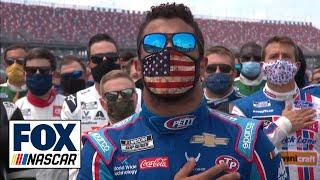 Bubba Wallace emotional as NASCARs drivers Richard Petty stand with him  NASCAR ON FOX