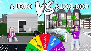 $1000 VS $100000 BLOXBURG Budget Challenge  Roblox