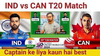 IND vs CAN  PredictionIND vs CAN  TeamIndia vs Canada World Cup Match