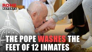 ️ HOLY THURSDAY  Pope Francis washes feet of 12 inmates at a Roman prison on Holy Thursday