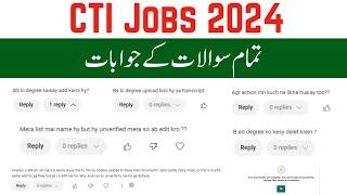 Questions and their answers for CTI Jobs 2024  CTI Jobs 2024 Updates