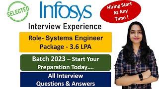 Infosys Interview Experience  Systems Engineer Role  2023  Selected  Interview Preparation
