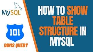 How to Show Table Structure in MySQL  Describe command in MySQL  101 Query DBMS  V2VCLASS
