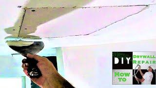 How to repair a drywall ceiling hole fast and easy