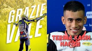 Aksi terakhir Valentino Rossi dan Hafizh Syahrin di MotoGP  #valenciaGP