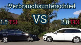 Verbrauchsunterschied 1.5 TSI vs. 2.0 TDI - Lohnt sich der TDI noch? AUTOBAHN TEST