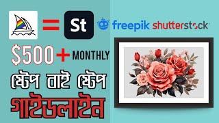 Earn Money Using Midjourney AI Freepik Adobe Stock Shutterstock $500+ Monthly Full Guideline