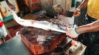 GAR FISH CUTTING  FISH CUTTING SKILLS SRI LANKA  Amazing Fish Cutting Experts #fishcuttingskill