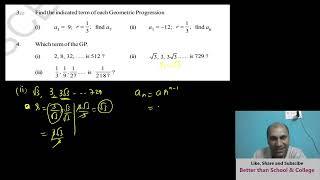 Progression exe 6.5 TSAP  nth term of Geometric Progression  General Form of Geometric Progression