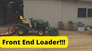 Trying out a front end loader - John Deere 1025R