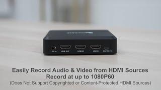 HDMI capture box that records HD or AV video onto USB flash drive no computer or drivers required