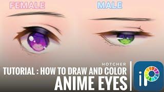 IbisPaintX How to Draw and Color Anime Eyes Tutorial