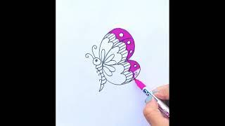 Butterfly Drawing  Very Easy Butterfly Drawing  Step by Step #drawing #shorts