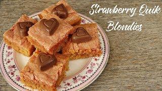 Strawberry Quik Blondies  Perfect for V-Day