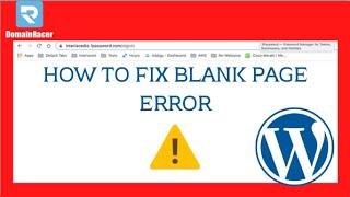 Fix the WordPress blank page Error White Screen of Death  DomainRacer