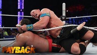 WWE Network Lana puts an end to the I Quit Match between John Cena and Rusev WWE Payback 2015