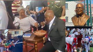 You will laugh Watching this Video Prez Nana Addo Shouted Eii When they Unveiled his Statue to Him