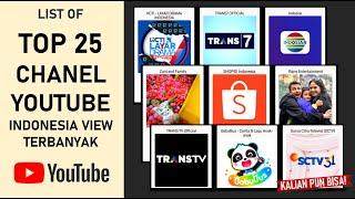 25 Daftar Channel Youtube Viewer terbanyak Ditonton di Indonesia Agt 2021