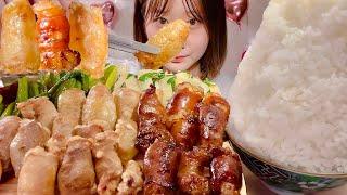 ASMR Grilled Beef Large Intestine【Mukbang Eating Sounds】【English subtitles】