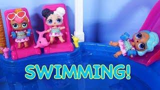 LOL SURPRISE DOLLS Go Swimming And Clean Their Rooms