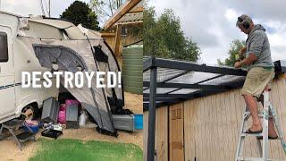 Caravan Awning Destroyed We Upgrade With New Extension
