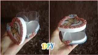 Шикарная коробочка из пластиковой бутылки и холодного фарфораChic plastic bottle box 