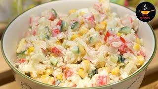 САМЫЙ ВКУСНЫЙ САЛАТ С КРАБОВЫМИ ПАЛОЧКАМИ И СВЕЖИМ ОГУРЦОМ  SALAD WITH CRAB STICKS