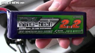 Turnigy NANO-tech lipo fits into mini E-Revo 116