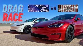 Ludicrous vs Plaid DRAG RACE 2024 Model 3 Performance Highland