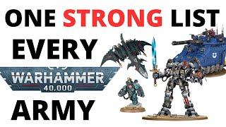 One Strong Army List for Every Warhammer 40K Army in 10th Edition - Competitive Tournament Rosters