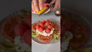 Ensalada de tomate y sandía #recetasaludable #cenasaludable #ensaladasaludable #ensaladadeverano