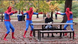 Triplet Spider-Man Prank  Strangers Horrified