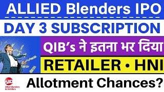 Allied Blender IPO Day 3 Subscription Status  Allied Blenders IPO Allotment Chance  IPO GMP 