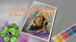 Shivaji Maharaj drawing Oilpastel #shorts #drawing #oilpastle #marathi #shivajimaharajhistory