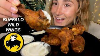 ASMR Buffalo Wild Wings mukbang  crispy eating sounds