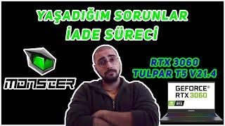 MONSTERLA YAŞADIĞIM SORUNLAR VE İADE SÜRECİ  RTX 3060 TULPAR T5 V21.4 