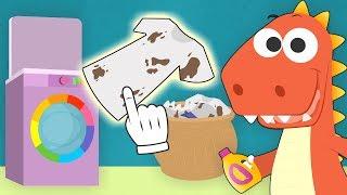 Learn with Eddie  How to Do Laundry for Kids  Eddie the Dinosaur Does His Laundry