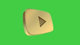 No copyright YouTube golden button green screen animation YouTube golden button animation green