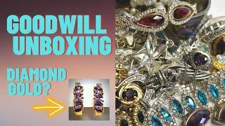 Goodwill Jewelry Unboxing SGW Pennsylvania Gold Diamonds Sterling Amethyst