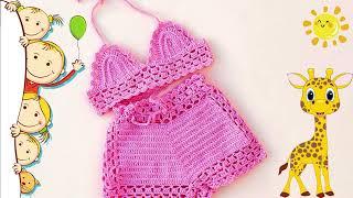 No pararas   de tejer este conjunto a crochet para todas las niñas    