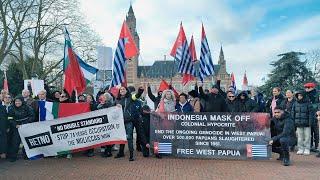 Maluku West Papua and Aceh protest against Indonesian hypocrisy at ICJ Hearing on Palestine