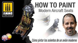 How to paint Modern Aircraft Seats  Cómo pintar los asientos de un avión moderno.