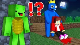 What if Scary Blue Monster Catch JJ and Mikey in Minecraft Rainbow Friends Maizen