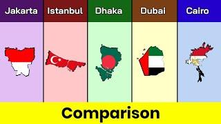 Jakarta vs Istanbul vs Dhaka vs Dubai vs Cairo  City Comparison  islamic cities  Data Duck