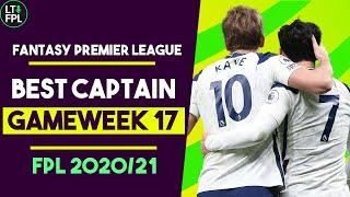 Best FPL Captain Gameweek 17  Fantasy Premier League Tips 202021
