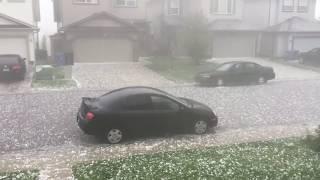 CRAZY GOLFBALL SIZED HAIL STORM IN CALGARY