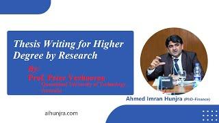 Thesis Writing for Higher Degree by Research