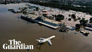 Brazil floods footage shows airport under water as death toll rises
