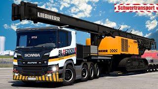 ETS2 SCHWERTRANSPORT I Liebherr Baumaschinen I SonntagsTour  LIVE 2675 EURO TRUCK SIMULATOR 2