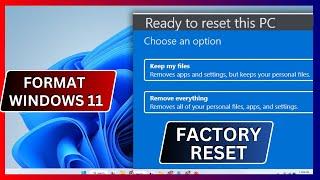 How to RESET Windows 11 Laptop  PC • How to Format Windows 11 • FACTORY RESET • Factory Format